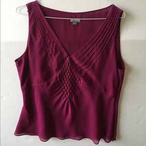 Ann Taylor Sleeveless Burgundy Blouse Sz M